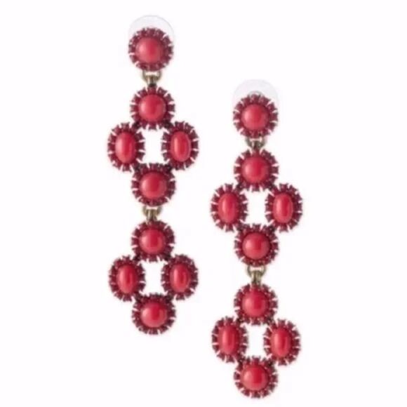 EUC Stella & Dot Sardinia 3 in 1 Drop Earrings Red - Picture 6 of 12
